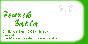 henrik balla business card